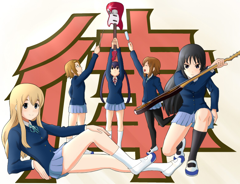 akiyama mio, nakano azusa, hirasawa yui, tainaka ritsu, and kotobuki tsumugi (k-on! and 1 more) drawn by gouto_(rg_tph_8k6)