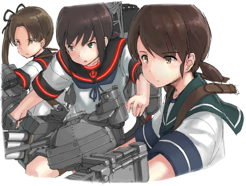 fubuki, fubuki kai ni, shirayuki, ayanami, and ayanami kai ni (kantai collection) drawn by hayashi_naoharu
