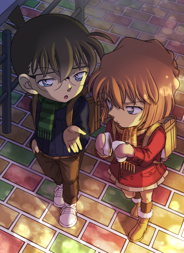 edogawa conan and haibara ai (meitantei conan) drawn by sahara_4062