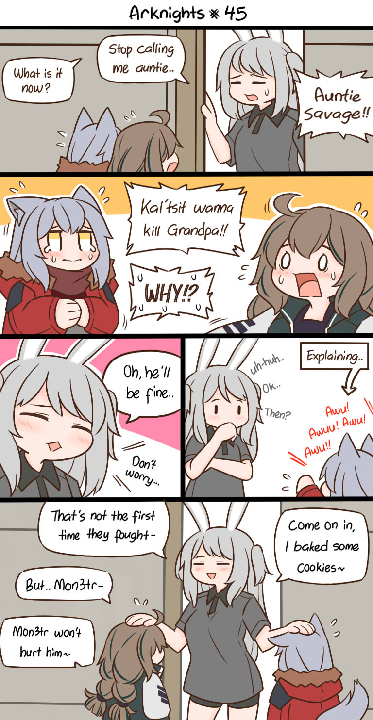 projekt red, savage, and cuora (arknights) drawn by guin_guin