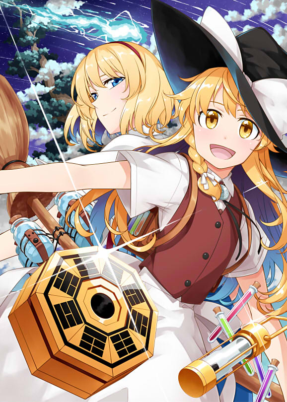 kirisame marisa and alice margatroid (touhou) drawn by sakuraba_yuuki