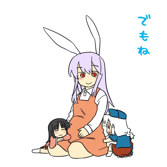 reisen udongein inaba, houraisan kaguya, and yagokoro eirin (touhou) drawn by koyama_shigeru