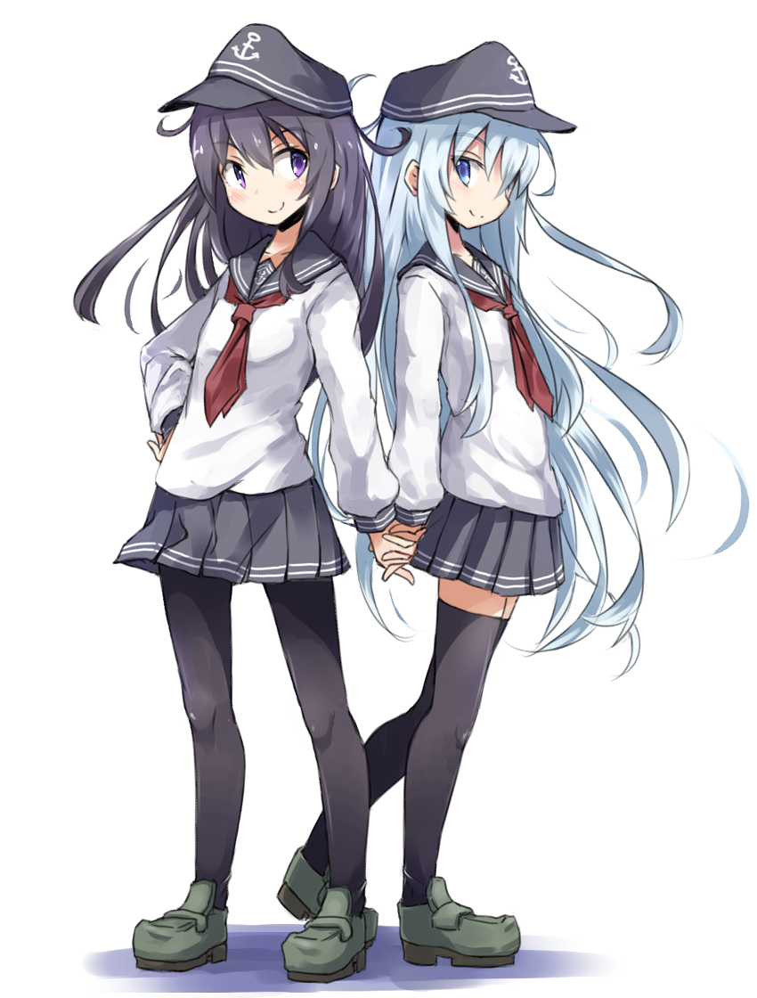 hibiki and akatsuki (kantai collection) drawn by beize_(garbage)
