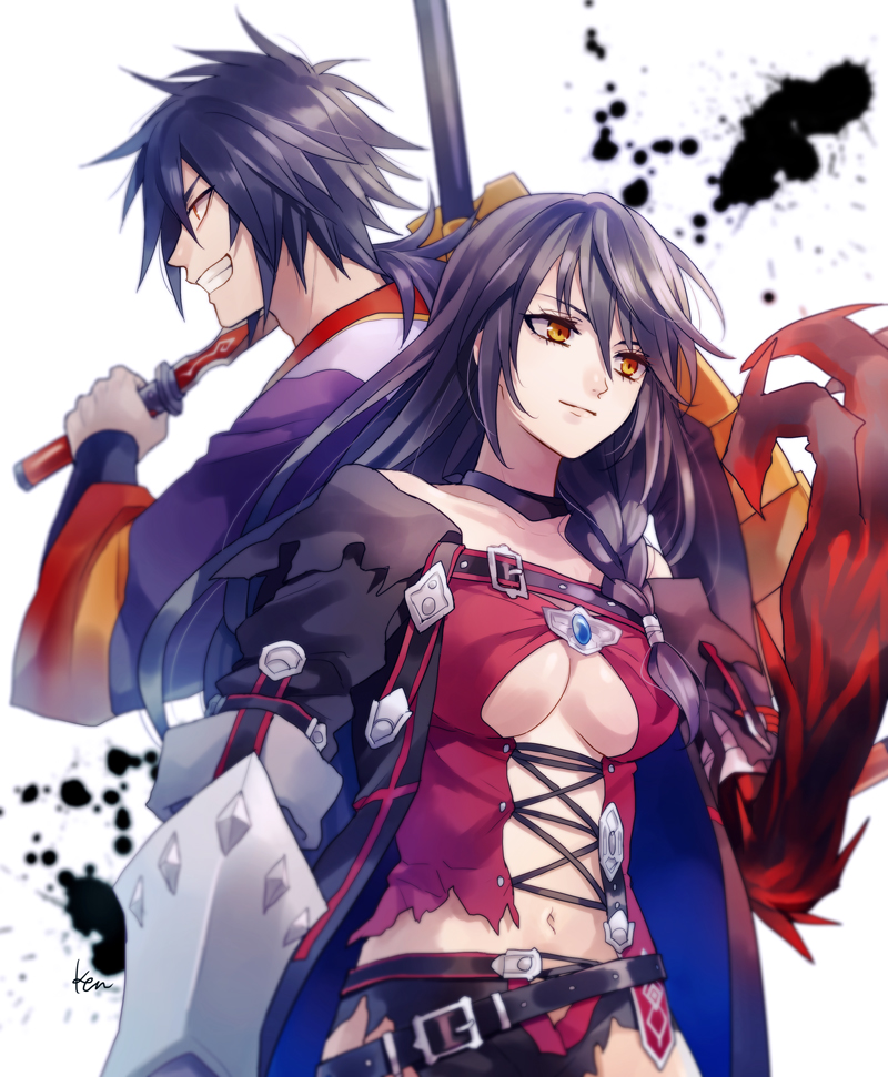 velvet crowe and rokurou rangetsu (tales of and 1 more) drawn by akke