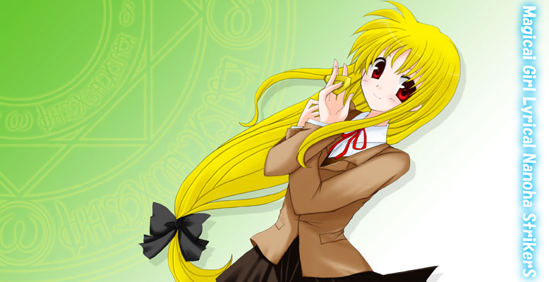 fate testarossa and bardiche (lyrical nanoha and 1 more) drawn by touma_jun