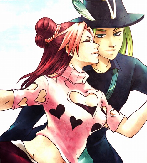 irene and anakiss (jojo no kimyou na bouken and 1 more) drawn by sweetblossom