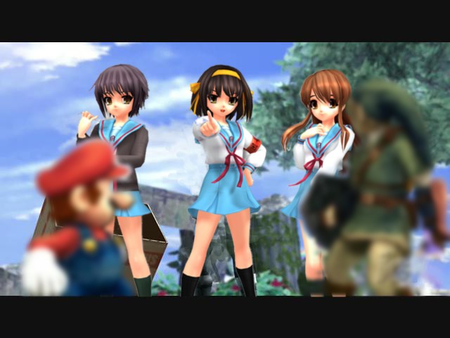 link, suzumiya haruhi, nagato yuki, mario, and asahina mikuru (the legend of zelda and 4 more)