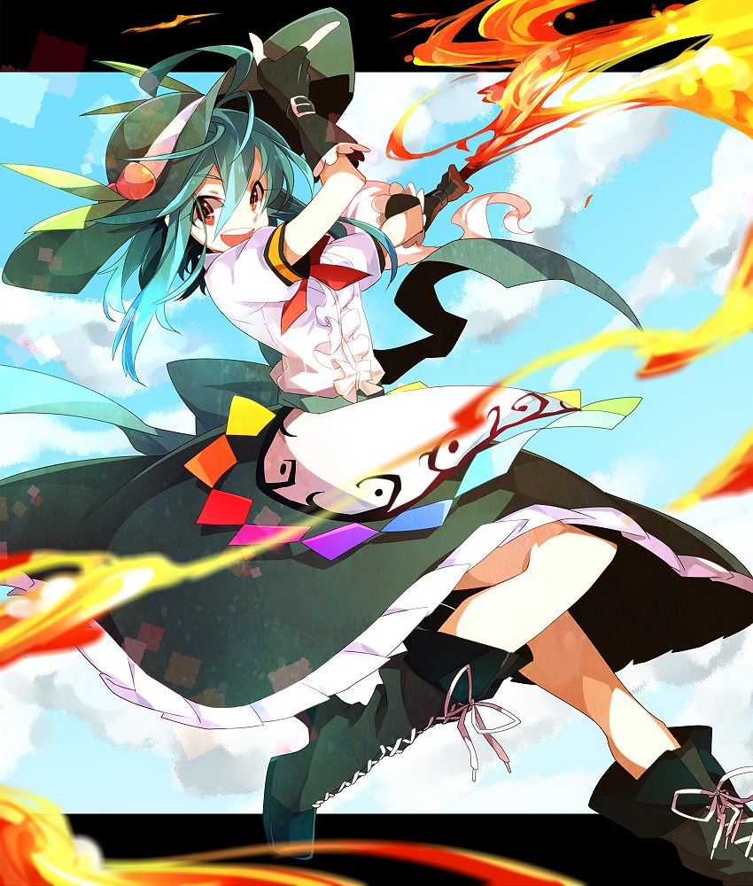hinanawi tenshi (touhou and 1 more) drawn by akibotann