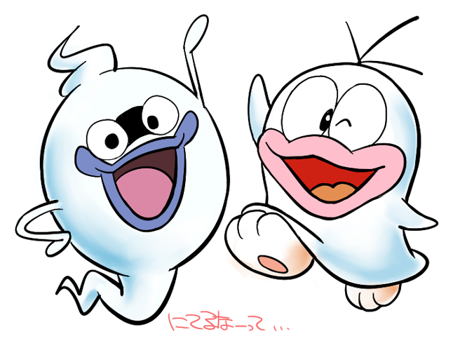 whisper and q-tarou (youkai watch and 1 more) drawn by sakiko_(gekiama)