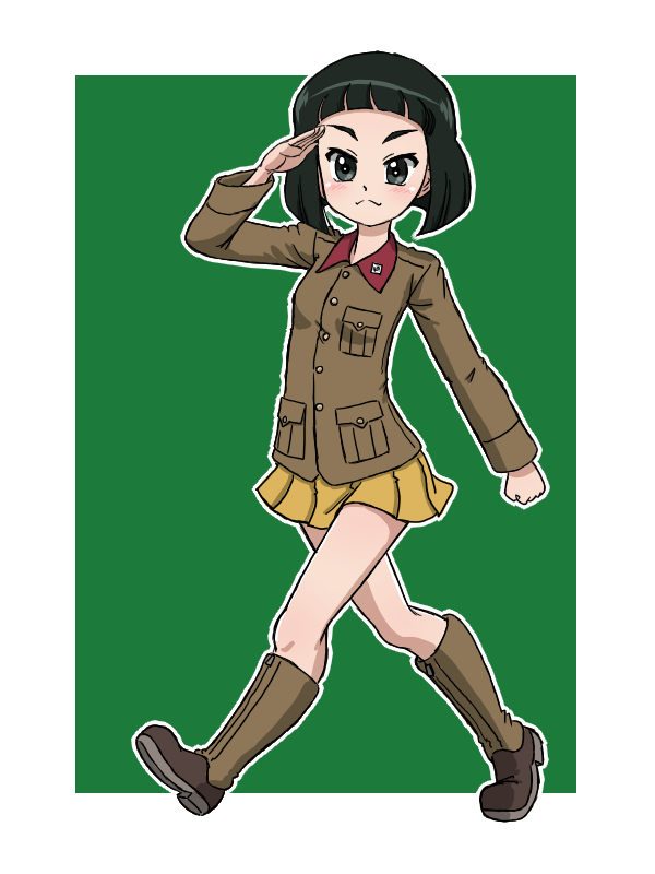 nishihara yasoko (girls und panzer) drawn by takahashi_kurage