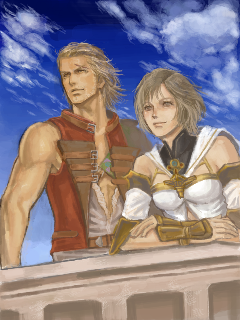 ashelia b'nargin dalmasca and basch fon ronsenburg (final fantasy and 1 more) drawn by arisue_kanako
