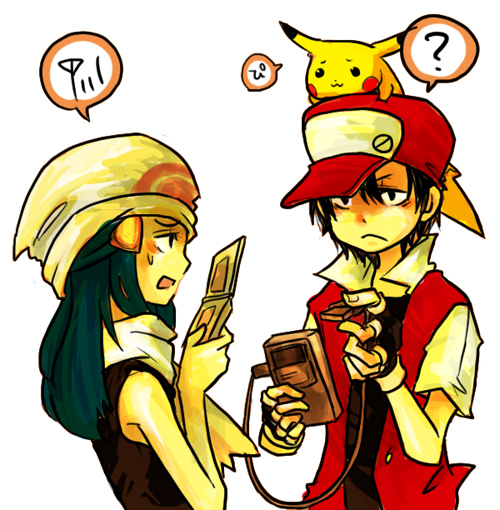 pikachu, dawn, and red (pokemon and 2 more) drawn by mekabu_(tomato324)