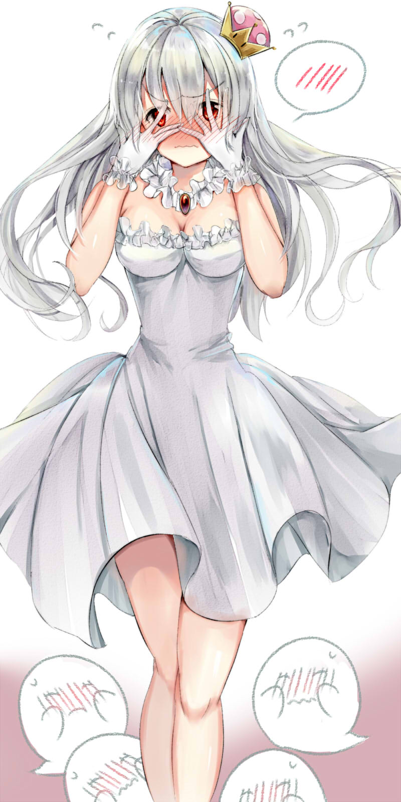 princess king boo and boo (mario) drawn by megumi_(yumenotamago000)