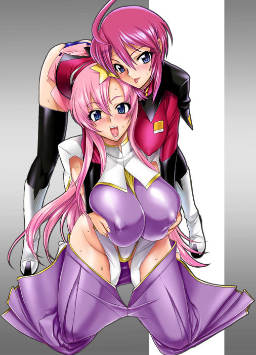 lunamaria hawke and meer campbell (gundam and 2 more) drawn by satou_shouji
