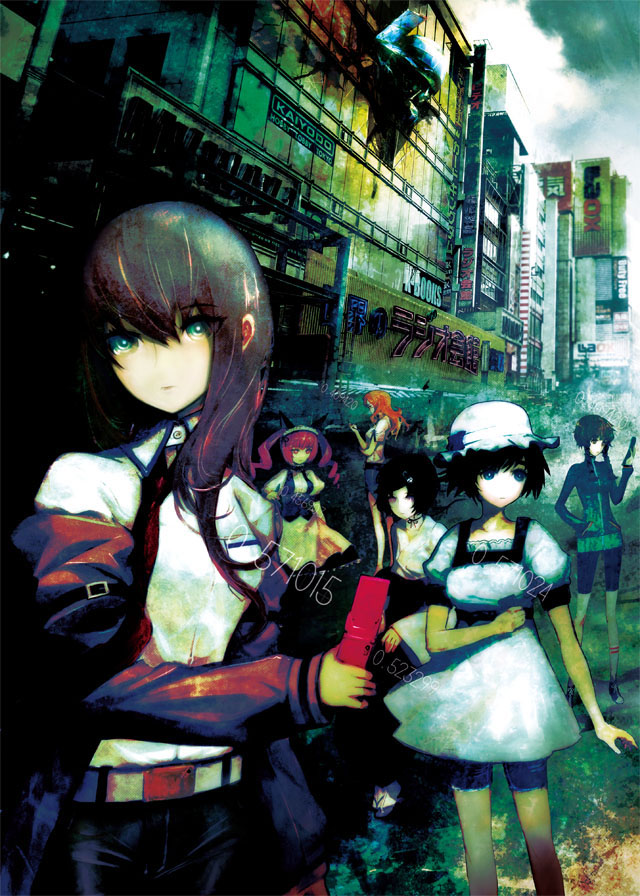 makise kurisu, shiina mayuri, amane suzuha, urushibara luka, akiha rumiho, and 1 more (steins;gate) drawn by huke
