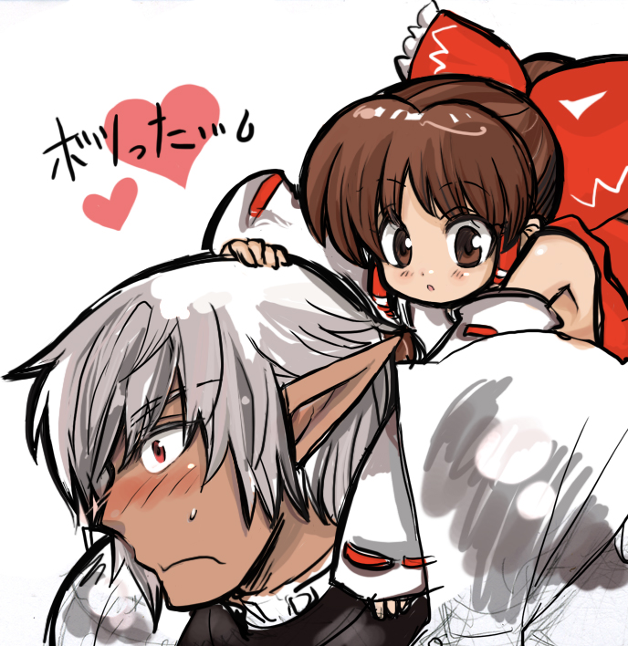 hakurei reimu and buront (touhou and 3 more) drawn by momo&a