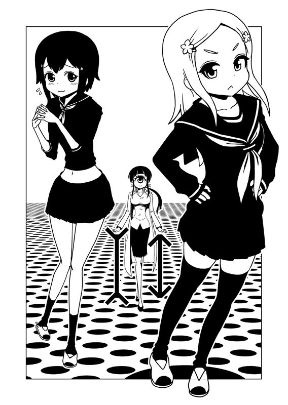 manaka hitomi, osanai chisa, and ooki kyouko (hitomi sensei no hokenshitsu) drawn by shake-o
