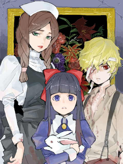 aya drevis, robin, maria, and snowball (mad father) drawn by indesign