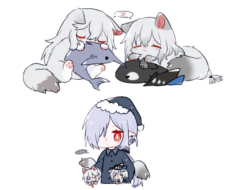 skadi, specter, and gladiia (arknights) drawn by zhu_mianzi