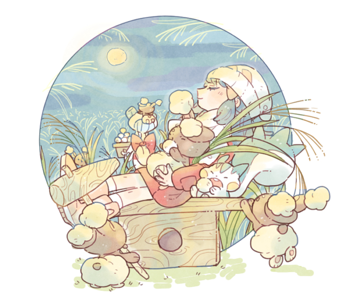 dawn, pachirisu, buneary, and froslass (pokemon and 2 more) drawn by katiko