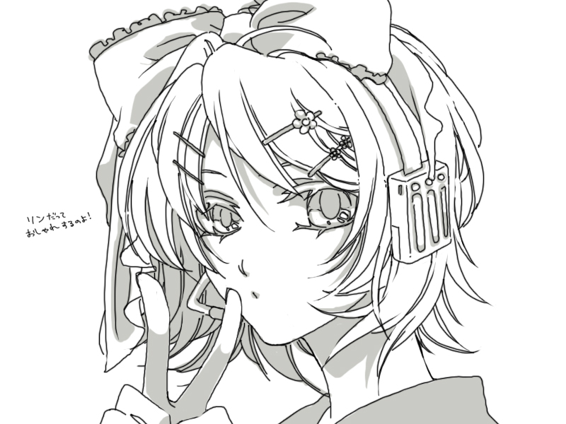 kagamine rin (vocaloid) drawn by caracoro