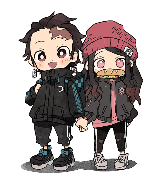 kamado nezuko and kamado tanjirou (kimetsu no yaiba) drawn by dododov2