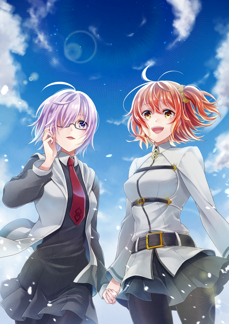 mash kyrielight and fujimaru ritsuka (fate and 1 more) drawn by ichino_tomizuki