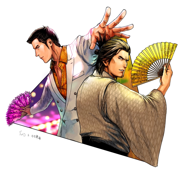 kiryu kazuma and sakamoto ryouma (ryuu ga gotoku and 2 more) drawn by otamot