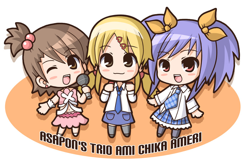 futami ami, koizumi chika, kawai ameri, and shimoda asami (idolmaster and 3 more) drawn by kaijou_kuumi
