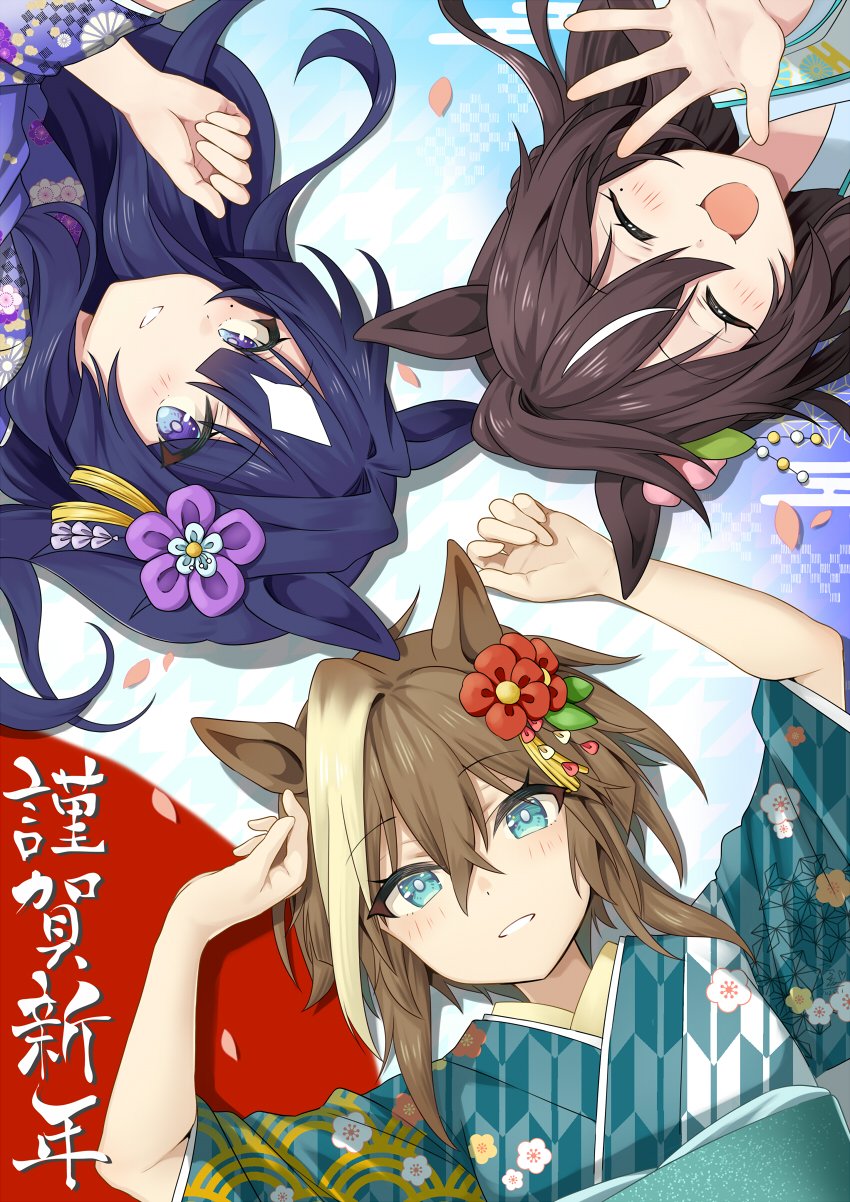 cheval grand, verxina, and vivlos (umamusume) drawn by tarachine