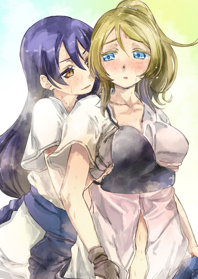 sonoda umi and ayase eli (love live! and 1 more) drawn by yohane