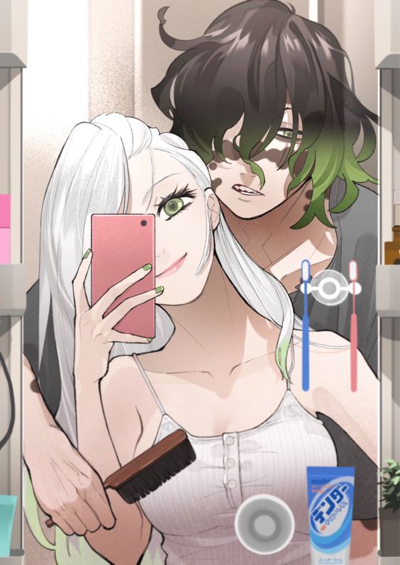 daki and gyuutarou (kimetsu no yaiba) drawn by yogukasu