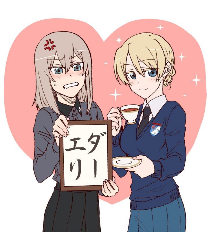 darjeeling and itsumi erika (girls und panzer) drawn by torinone