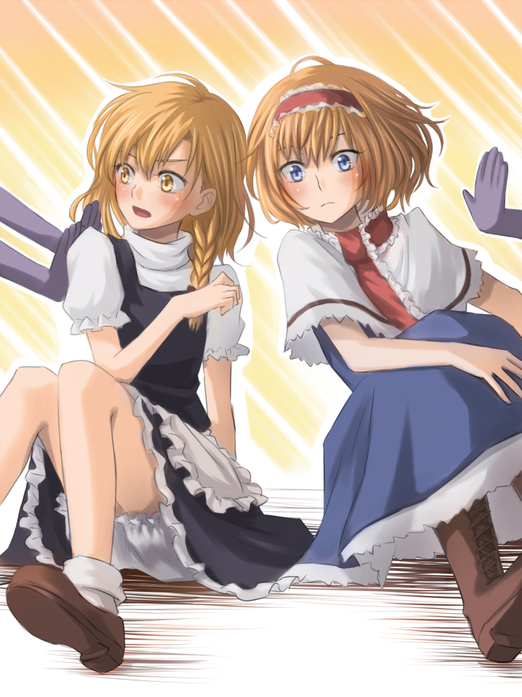 kirisame marisa and alice margatroid (touhou) drawn by nip_to_chip