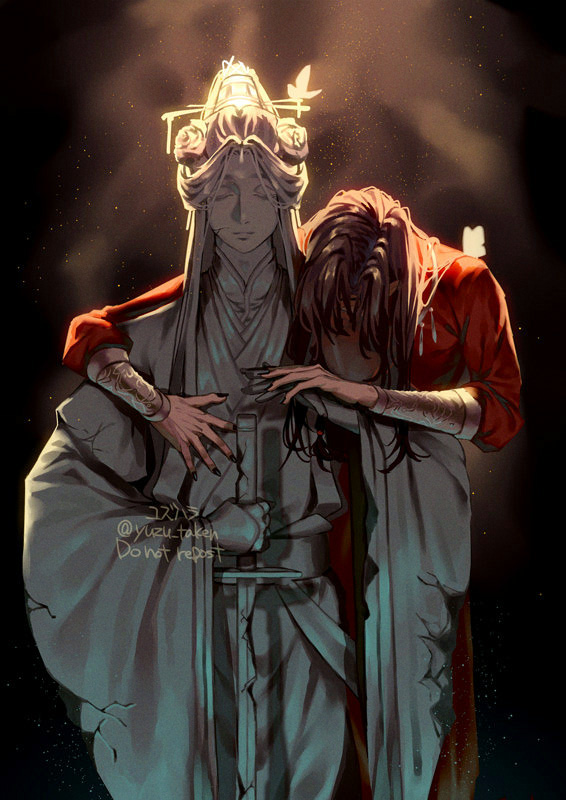 xie lian and hua cheng (tianguan cifu) drawn by yuzu_taken