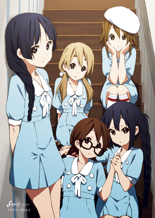 akiyama mio, nakano azusa, hirasawa yui, tainaka ritsu, and kotobuki tsumugi (k-on! and 1 more) drawn by errant