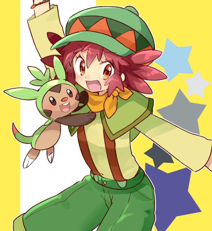 chespin and mairin (pokemon and 1 more) drawn by fukumitsu_(kirarirorustar)