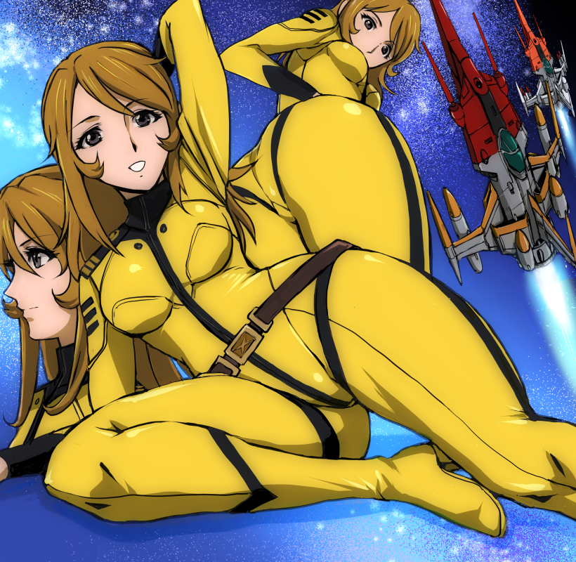 mori yuki and cosmo zero (uchuu senkan yamato and 1 more) drawn by kamisimo_90