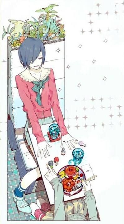 kirishima touka (tokyo ghoul) drawn by ishida_sui