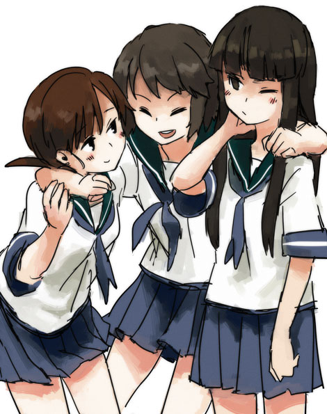 hatsuyuki, miyuki, and shirayuki (kantai collection) drawn by ergot