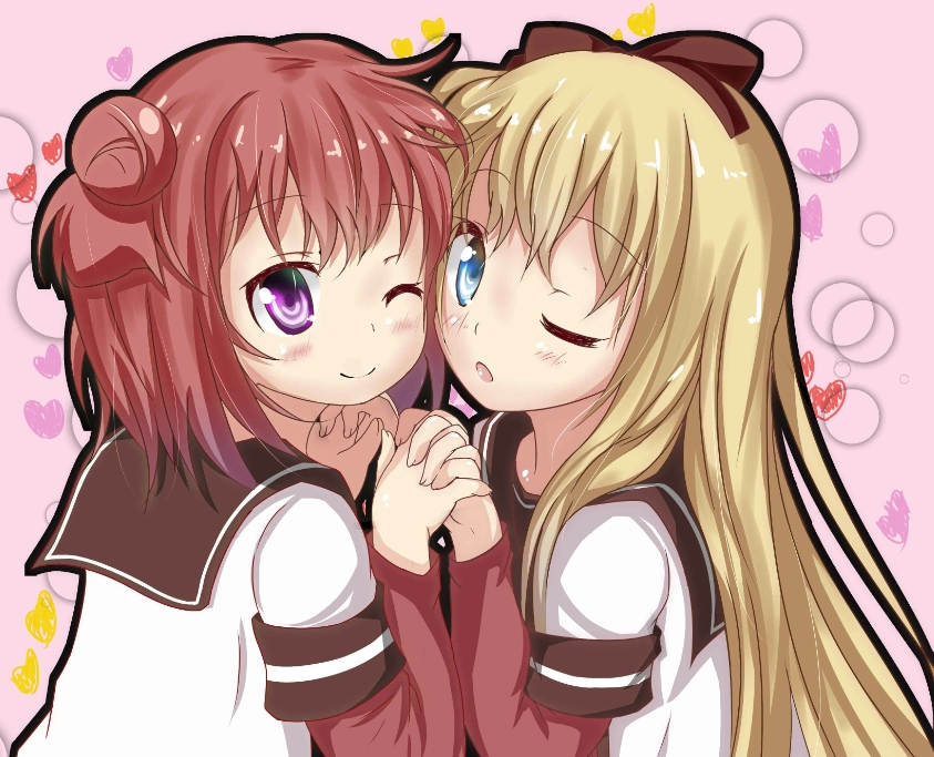 toshinou kyouko and akaza akari (yuruyuri) drawn by mtkt