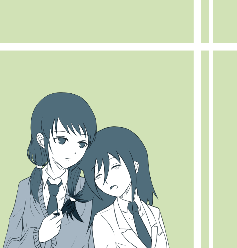 kuroki tomoko and tamura yuri (watashi ga motenai no wa dou kangaetemo omaera ga warui!) drawn by jiujiubashiba