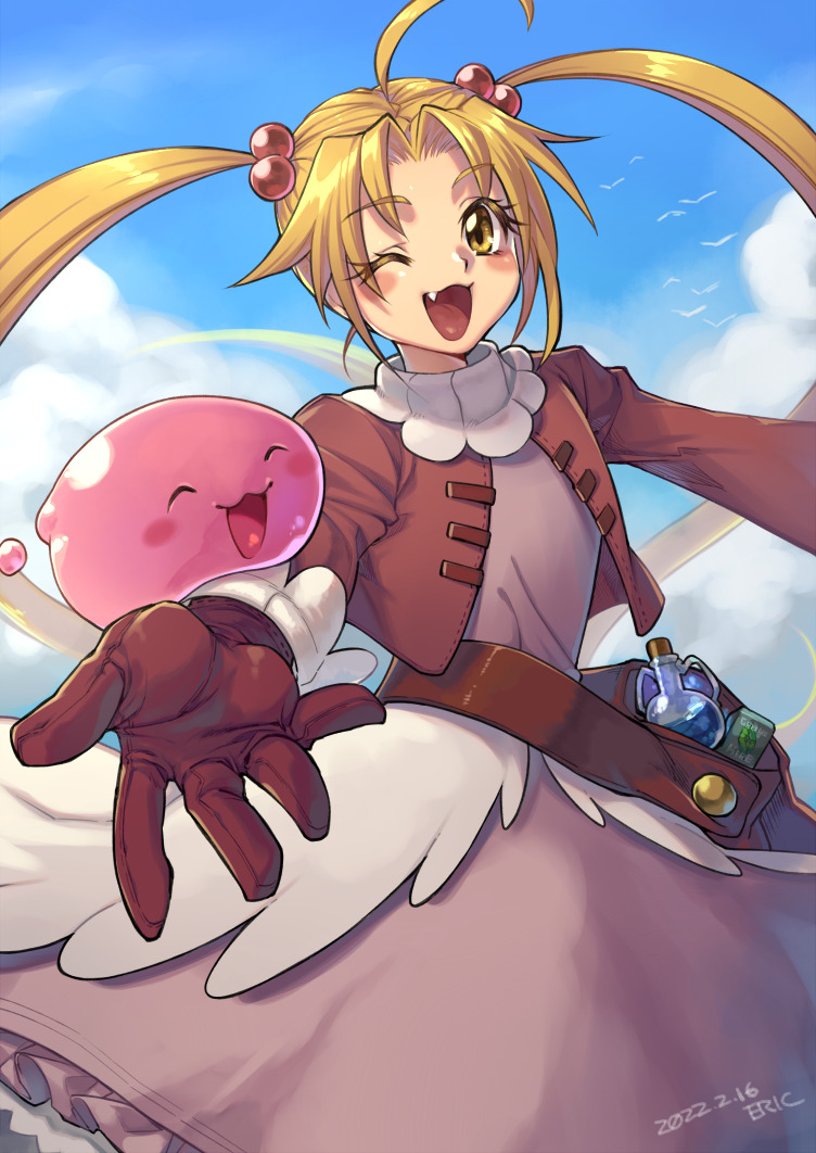 poring, merchant, and maya (ragnarok online and 1 more) drawn by eric_flay