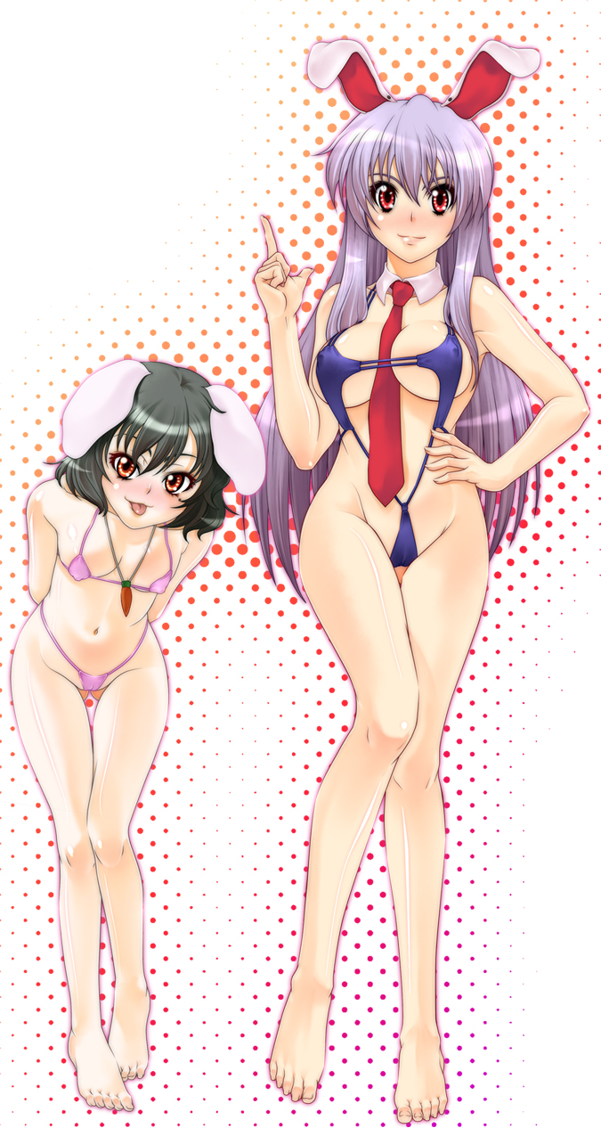 reisen udongein inaba and inaba tewi (touhou) drawn by 846-gou