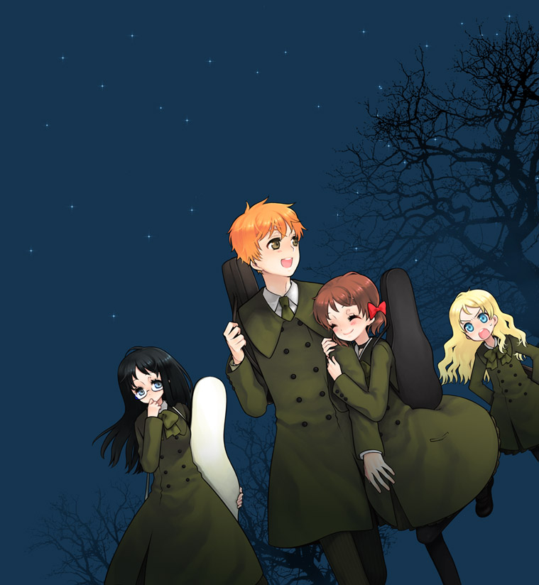 charlotte francia, juni argiano, li shuhua, and phill junhers (quartett!) drawn by tooru