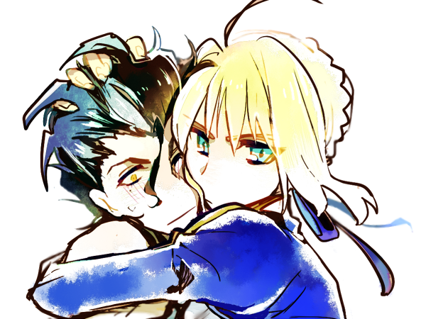 artoria pendragon, saber, and diarmuid ua duibhne (fate and 1 more) drawn by mapi