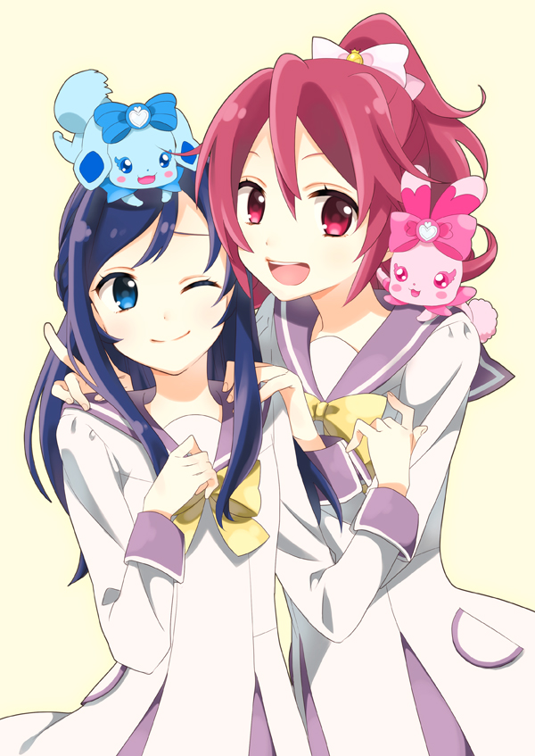 hishikawa rikka, aida mana, rakeru, and sharuru (precure and 1 more) drawn by yuzucky