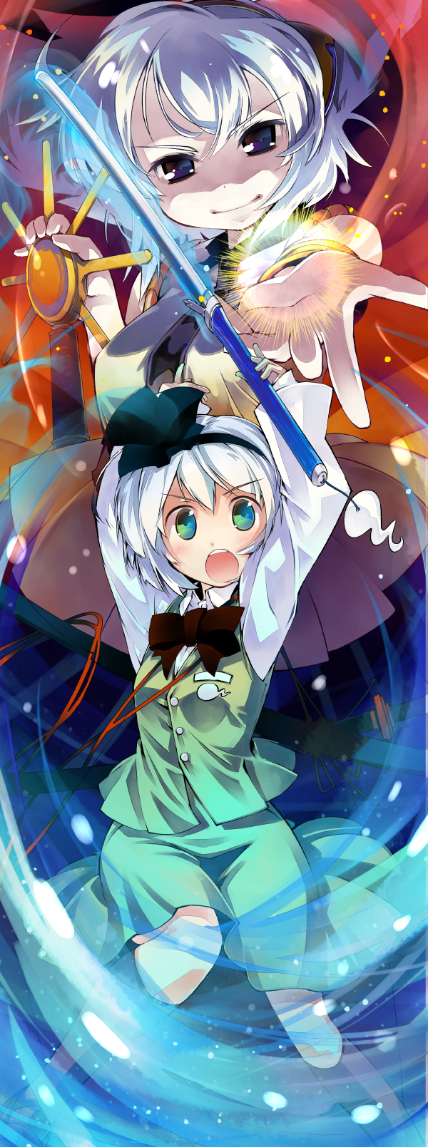 konpaku youmu and toyosatomimi no miko (touhou) drawn by nanaroku_(fortress76)