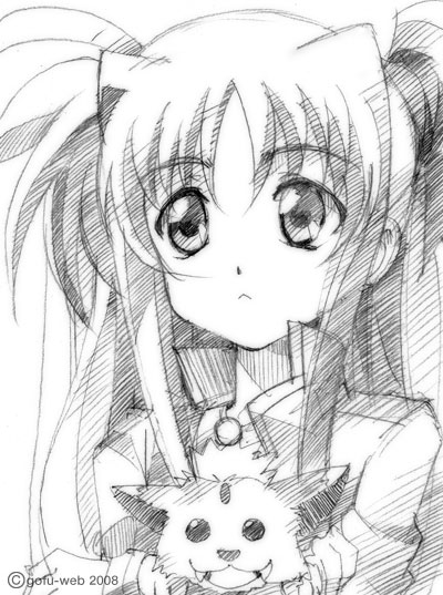 fate testarossa and arf (lyrical nanoha and 2 more) drawn by gofu