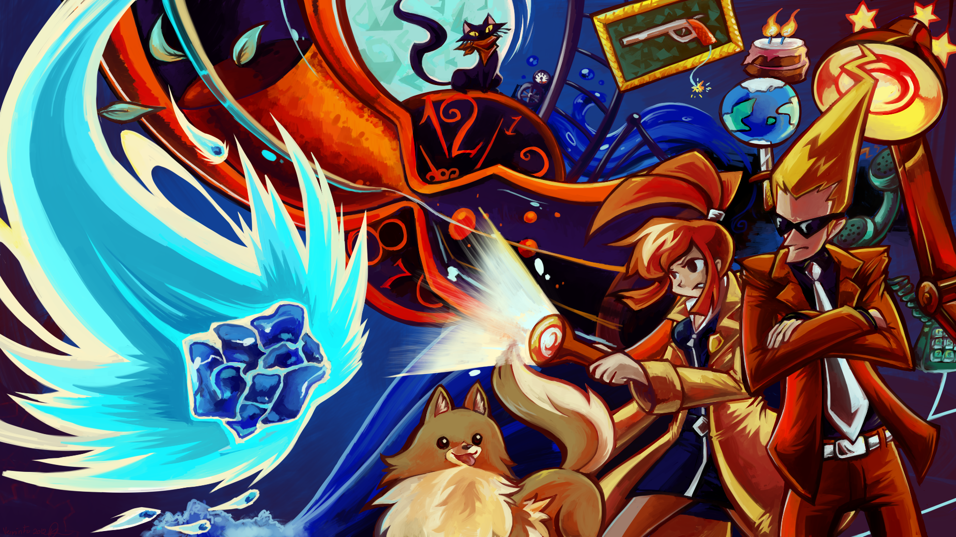 Sissel Lynne Cat Missile And Ray Ghost Trick Drawn By